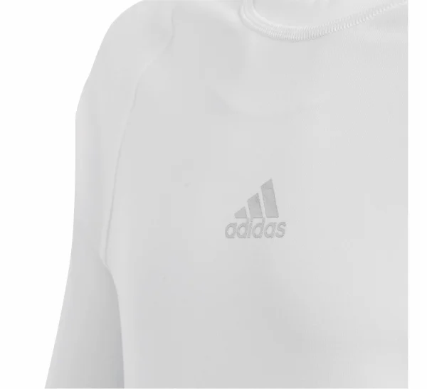 Adidas Alphaskin LS Tee Junior Weiß – Silber 3