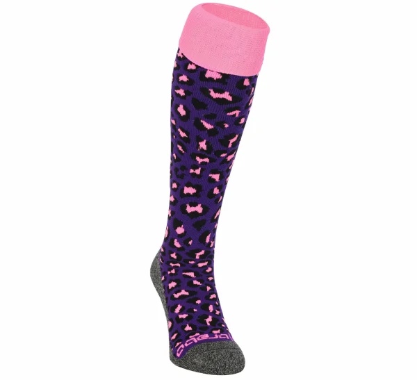 Brabo Cheetah Hockeysocken Kinder Violett – Rosa – Schwarz 1