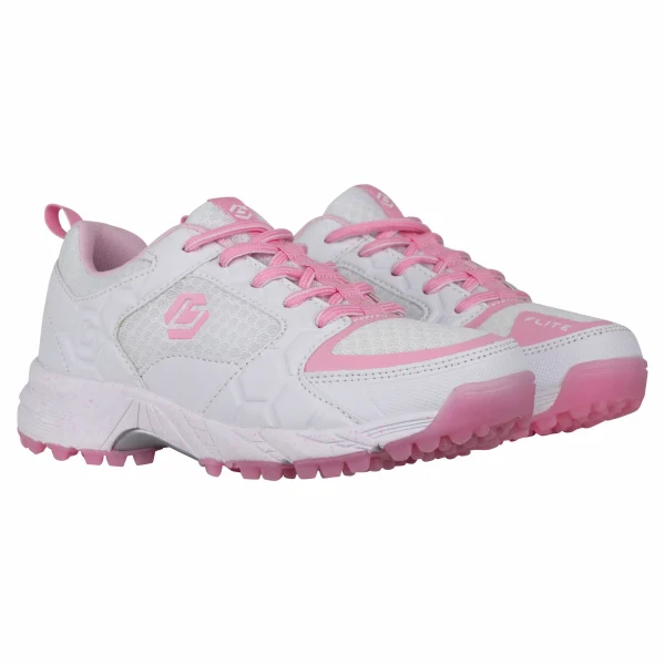 Brabo Tribute Hockeyschuhe Kinder Weiß – Rosa 1