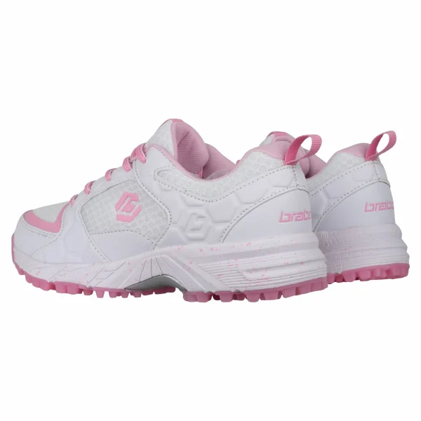 Brabo Tribute Hockeyschuhe Kinder Weiß – Rosa 3